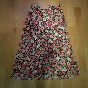 Sézane silk midi skirt with buttons and elastic waist band